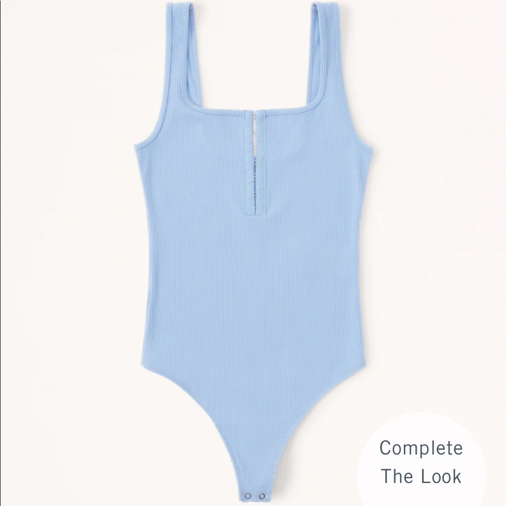 Abercrombie ribbed blue bodysuit